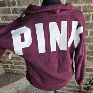Victoria's‎ Secret PINK Burgundy Quarter Zip Size Small